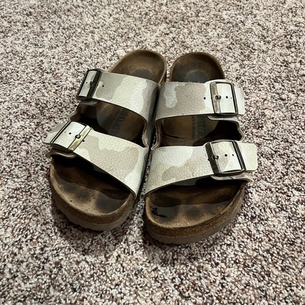Birkenstock camo sandals